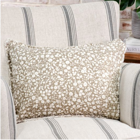 Beige Spring Floral Pillow